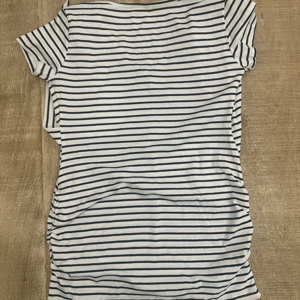 Maternity | Black & White Striped Tie-Front Top | S | NWT - Picture 9 of 10